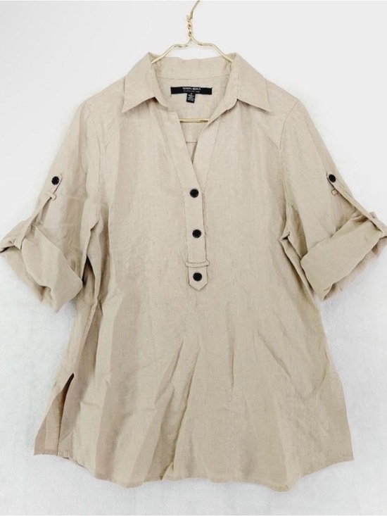 Coupe Collection Tops - Coupe Linen Blouse Medium Lagenlook